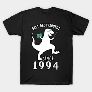 Best Dad 1994 T-Shirt DaddySaurus Since 1994 Daddy Teacher Gift T-Shirt